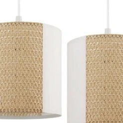 EGLO Arnhem Hanglamp - E27 - Papier/Staal - Wit/Bruin -Eglo da86eebbf3fb4954a2feb0b11cab33c6