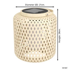 EGLO Marliano Solar Tafellamp - 24 Cm - Bruin/Zwart/Wit -Eglo de1d8f0fe3ea407a8c6924d730dd9d4f