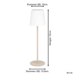 EGLO Fiorana Tafellamp - E14 - 53 Cm - Zandkleur/Beige/Wit -Eglo eb9e7cad180145f7a0588fa20dd410f8