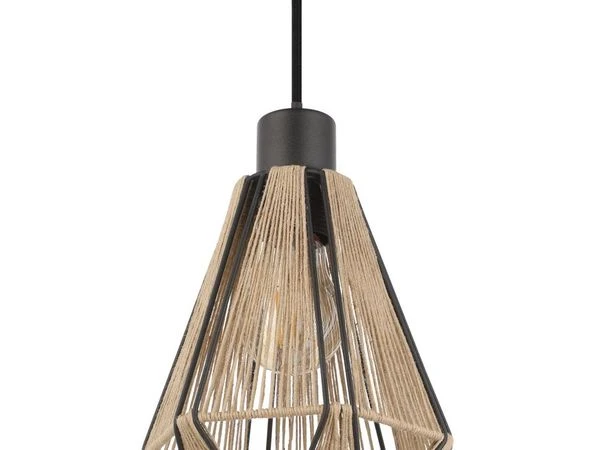 EGLO Hanglamp ADWICKLE - Zwart/Natuur Zwart 2 EGLO Hanglamp ADWICKLE - Zwart/Natuur Zwart - Afbeelding 2