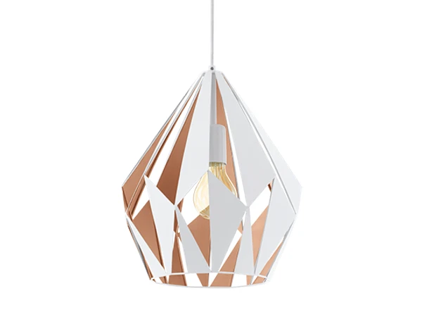 EGLO Hanglamp CARLTON 1 - Wit/roségoud Wit 1 EGLO Hanglamp CARLTON 1 - Wit/roségoud Wit