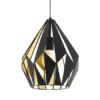 EGLO Hanglamp CARLTON 1 - Zwart/goud Zwart
