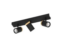 EGLO Plafondspot CARTAGENA 3x - Zwart/hout Zwart