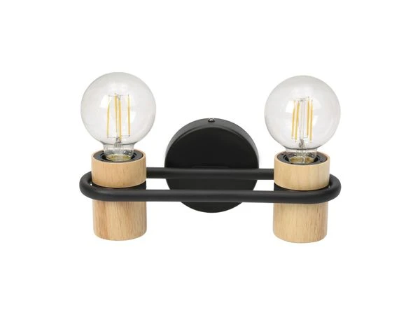 EGLO Wandlamp CHIEVELEY - Zwart/hout Multicolor 1 EGLO Wandlamp CHIEVELEY - Zwart/hout Multicolor