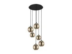 EGLO Hanglamp LEMORIETA 6x - Glas Goudkleurig Goud