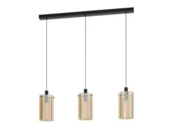 EGLO Hanglamp POLVERARA - Amber/zwart Glas
