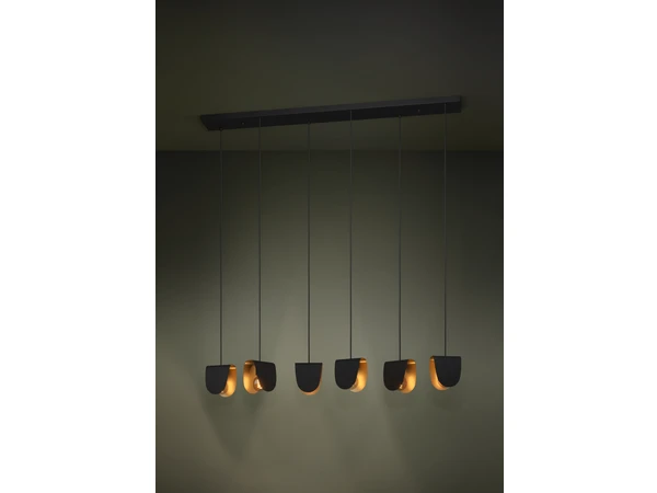 EGLO Hanglamp SERENARA 6X - Zwart/goud Zwart 2 EGLO Hanglamp SERENARA 6X - Zwart/goud Zwart - Afbeelding 2