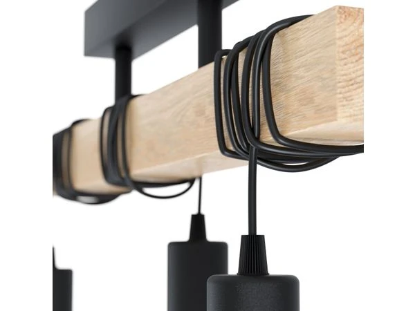 EGLO Hanglamp TOWNSHEND - Hout/metaal Hout 2 EGLO Hanglamp TOWNSHEND - Hout/metaal Hout - Afbeelding 2