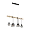 EGLO Hanglamp TOWNSHEND 5 - Zwart/hout Zwart
