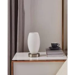 EGLO Batista 3 Tafellamp - E27 - 12 Cm - Nikkelmat -Eglo faa2a7cd33c2415f9a995abf1acdf6c6